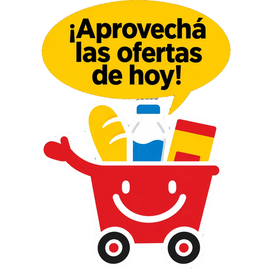 Carrito de Super Mary con el mensaje: ¡Aprovechá las ofertas de hoy!